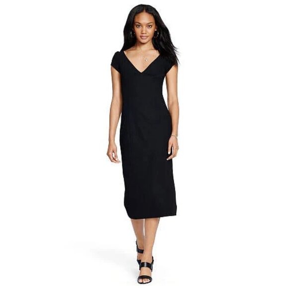 Polo Lowell Short Sleeve Little Black Sheath Dress Size 4 - Picture 1 of 9